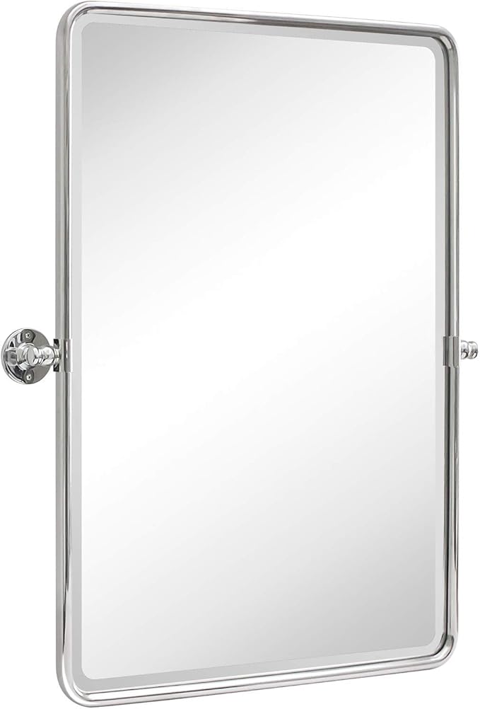 TEHOME 20x30'' Chrome Pivot Mirror Rectangle Bathroom Vanity Mirror Chrome - Image 3
