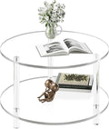 Acrylic Round Coffee Table, 23.6" Wide Modern Tea Table by XOHYW