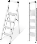 KINGRACK Aluminium 4 Step Ladder, Lightweight Step Stool by KINGRACK