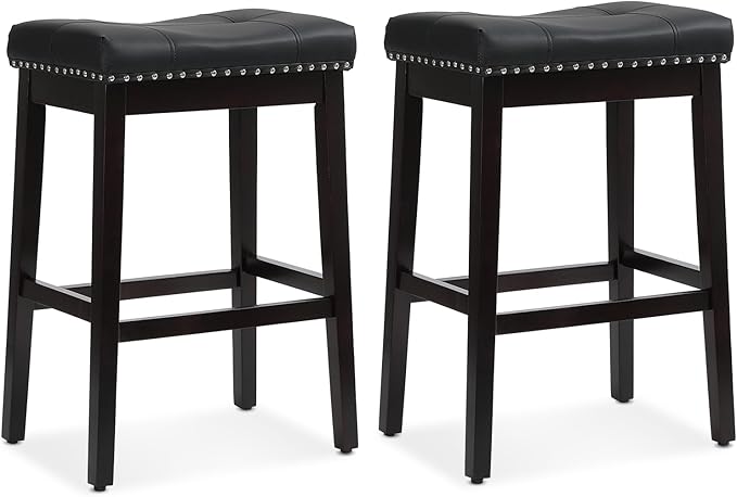 Athena Collection Counter Height Bar Stools Set of 2, 29.5 Inches Backless by AthenaCollectionFurniture
