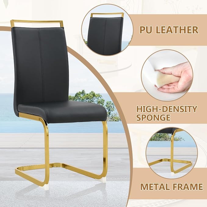 Dining Chairs Set of 8, Faux Leather - Image 5