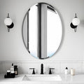 Bathroom Mirror for Over Sink, Oval Frameless Mirror, Beveled Polished Wall by Ruomeng