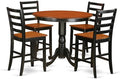 East West Furniture TRFA5-BLK-W 5 Piece Counter Height Pub Set Includes a Round by EastWestFurniture