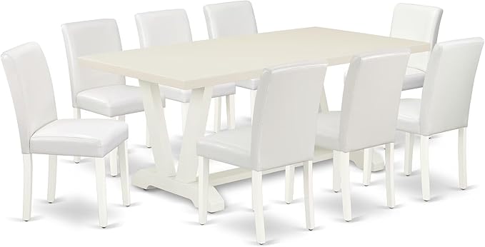 East West Furniture V027AB264-9 9 Piece Modern Dining Table Set Includes a by EastWestFurniture