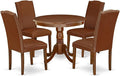 East West Furniture ANEN5-MAH-66 5 Piece Dining Set Includes a Round Dining by EastWestFurniture