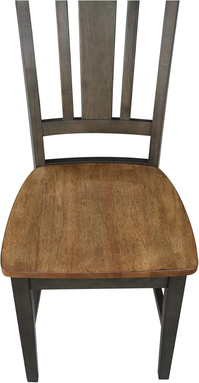 International Concepts San Remo Splatback Dining Chair, Hickory/Washed Coal - Image 11