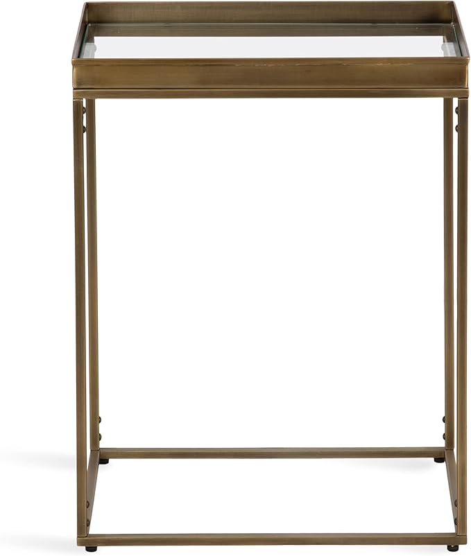 Kate and Laurel Lonsdale Transitional Glass Narrow End Table; 18 x 12 x 24; - Image 8