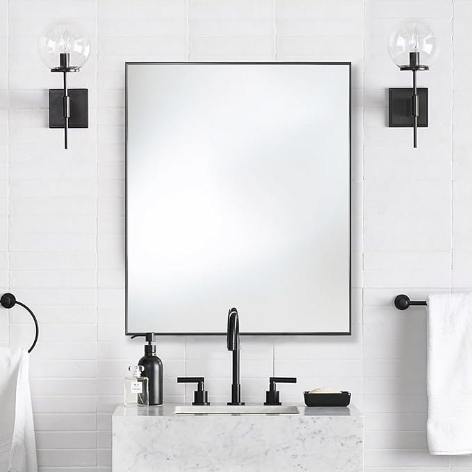 24x36 Inch Black Bathroom Mirror - Image 2