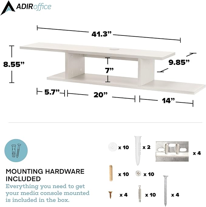 Floating TV Stand, Wall Mounted Floating Media Shelf Organizer Entertainment - Image 3