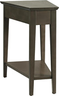 Leick Home Teegan End Table, Solid Wood, Bottom Display Shelf, Narrow Wedge by LeickFurniture