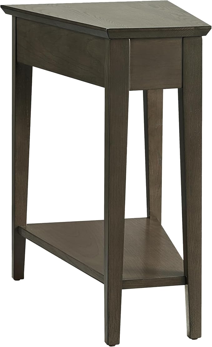 Leick Home Teegan End Table, Solid Wood, Bottom Display Shelf, Narrow Wedge by LeickFurniture