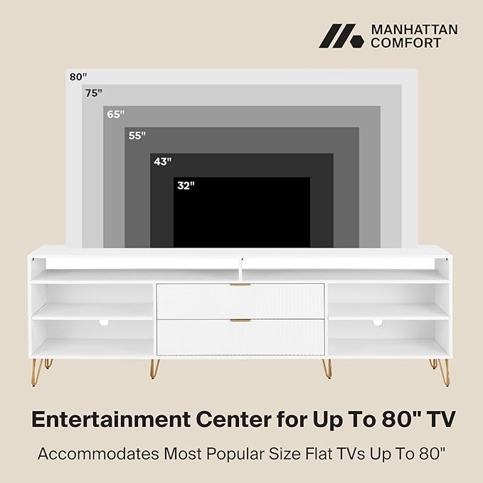 Manhattan Comfort Dumbo Mid Century Modern TV Stand - Image 5