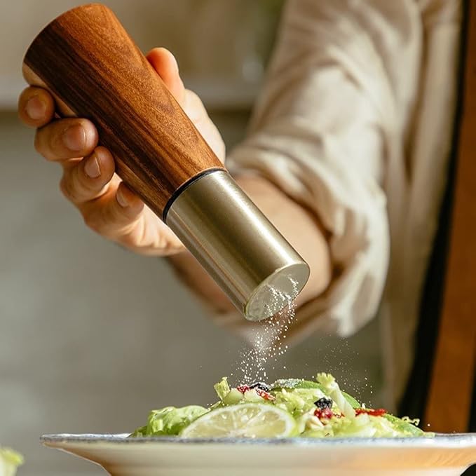 Gold Salt Shaker and Pepper Grinder Set, Stainless Steel Manual Salt Shaker and - Image 8