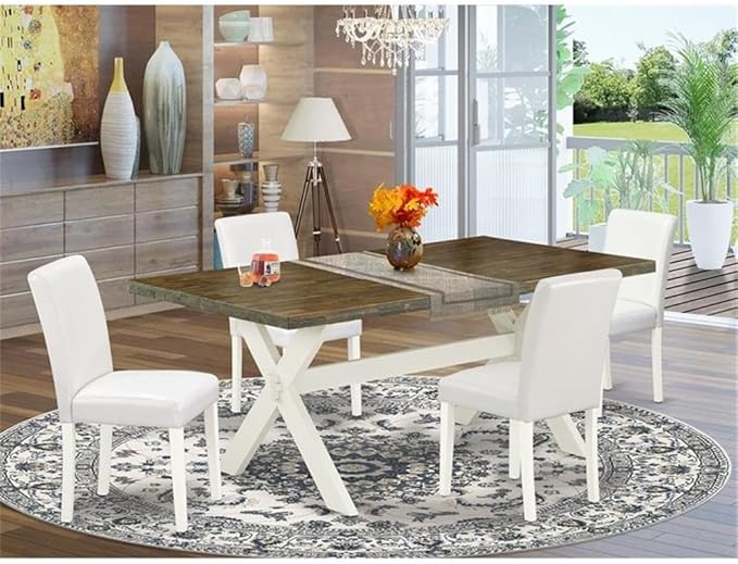 East West Furniture X077AB264-5 5 Piece Modern Dining Table Set Includes a - Image 2