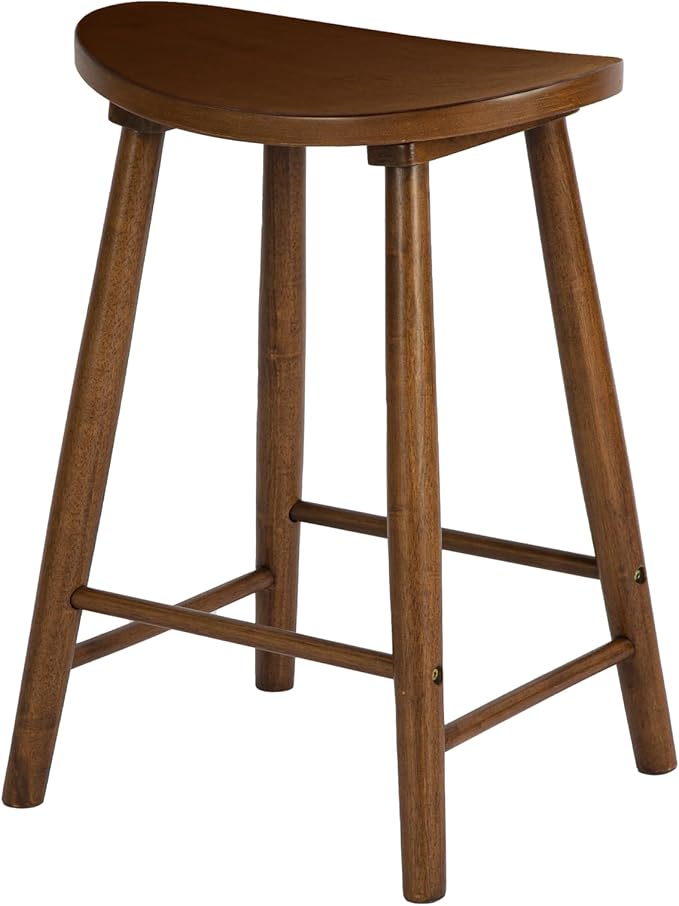 Nora 25" Counter Height Bar Stool, Backless Wooden Stool by ARROWSTONE