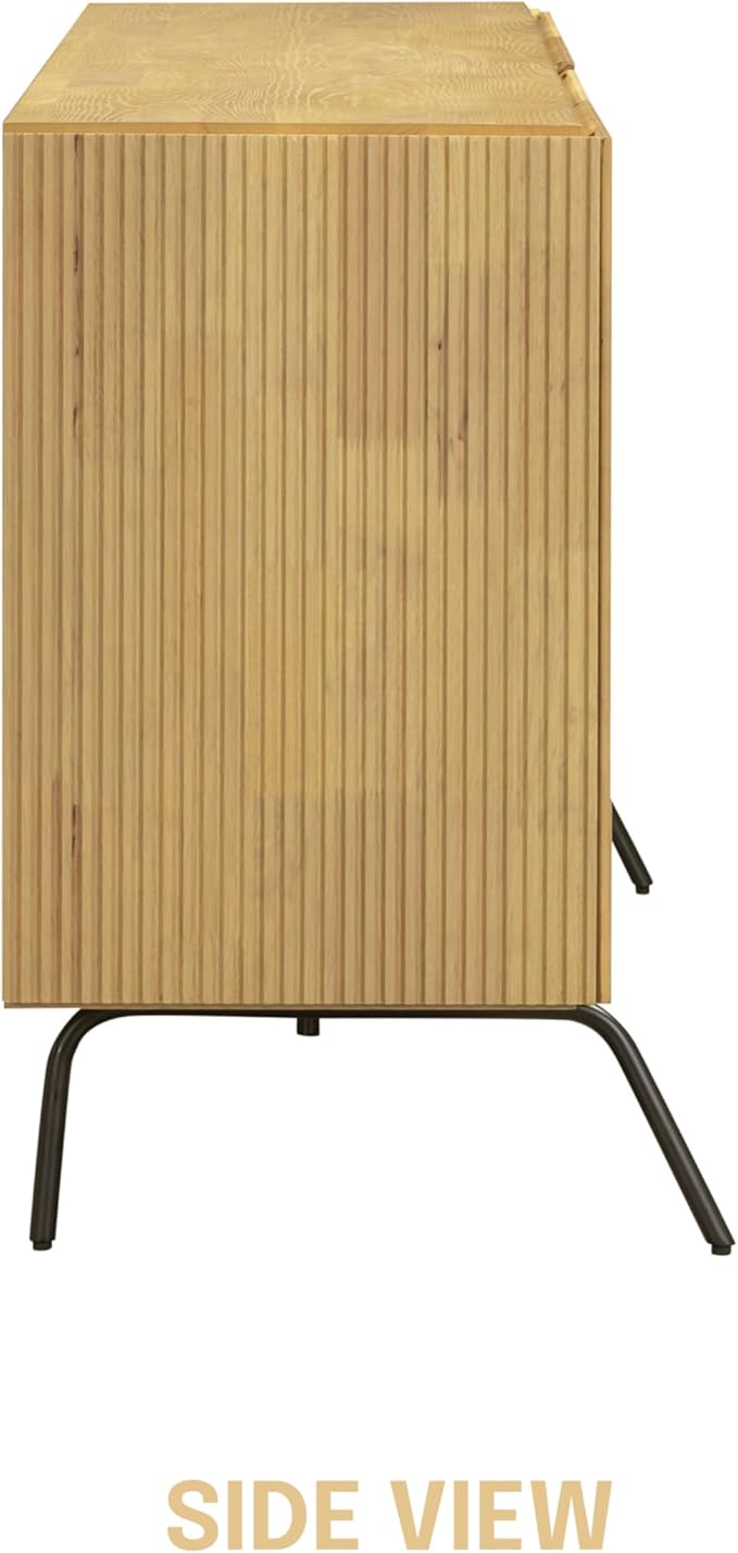 NTC Veil Modern Sideboard with 4 Doors, Buffet Cabinet with Vertical Groove - Image 8