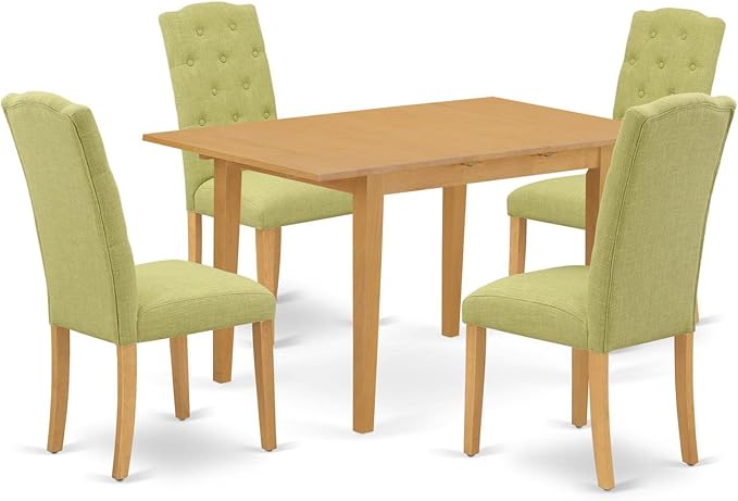 East West Furniture NOCE5-OAK-07 5 Piece Dining Table Set Includes a Rectangle by EastWestFurniture