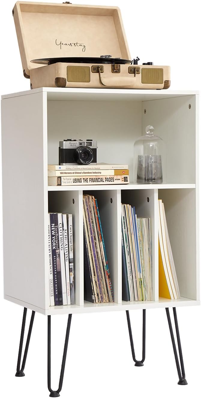 Record Player Stand with Vinyl Storage, Cabinet Holds Up to 150 Albums - Image 8