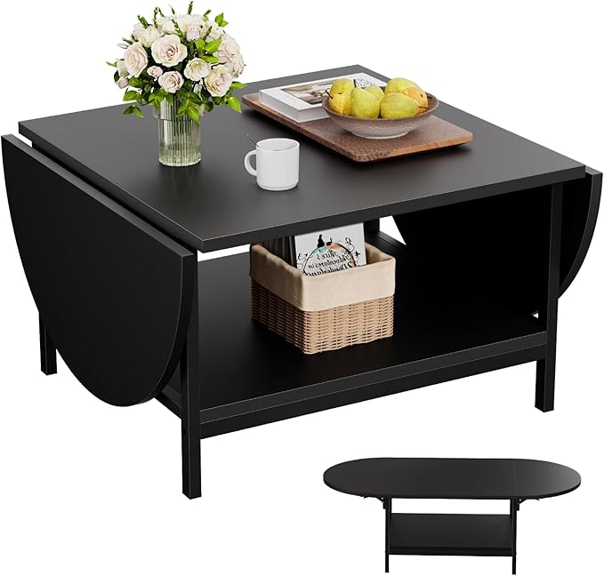 SAYGOER Black Coffee Table Modern Extended Coffee Tables by Saygoer