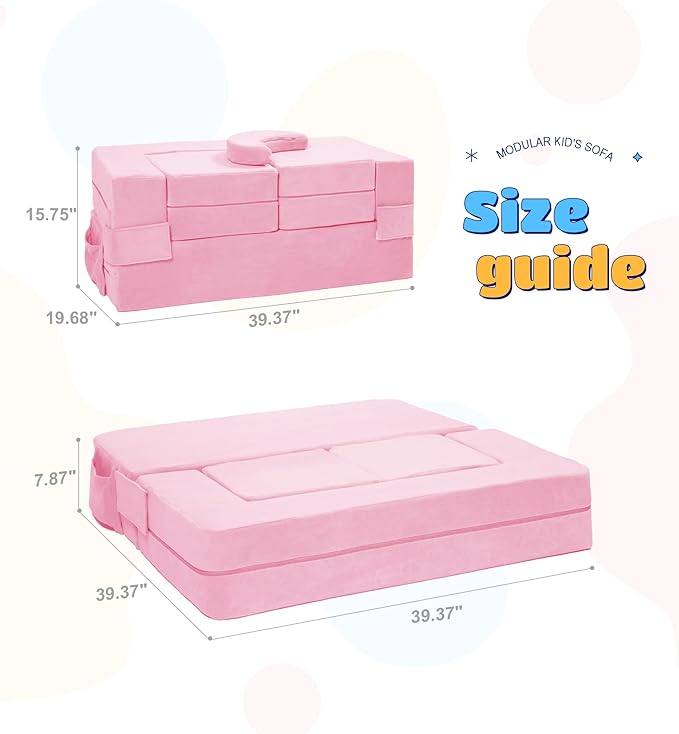 Modular Kids Sofa, Toddler Couch Foam Armchair - Image 2