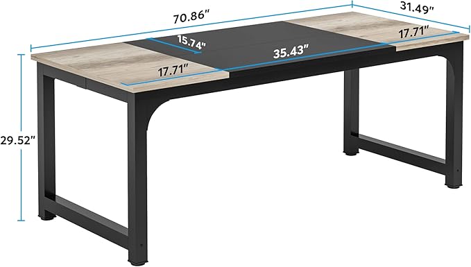 Tribesigns Modern Computer Desk, 70.8 x 31.5 inch Large Office Desk Computer - Image 3