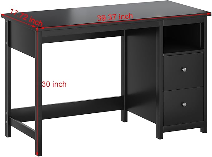 Desk with Drawers, Modern Small Computer Desk - Image 2