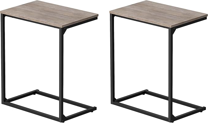VASAGLE Set of 2 C Shape End Tables, Small Coffee Tables by VASAGLEbySONGMICSHOME