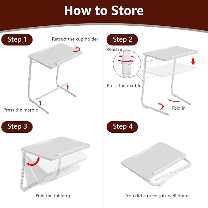 Adjustable TV Tray Folding Dinner - Image 6