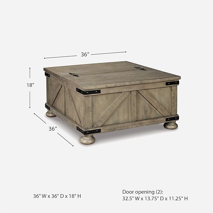 Signature Design by Ashley Aldwin Farmhouse Square Coffee Table - Image 3