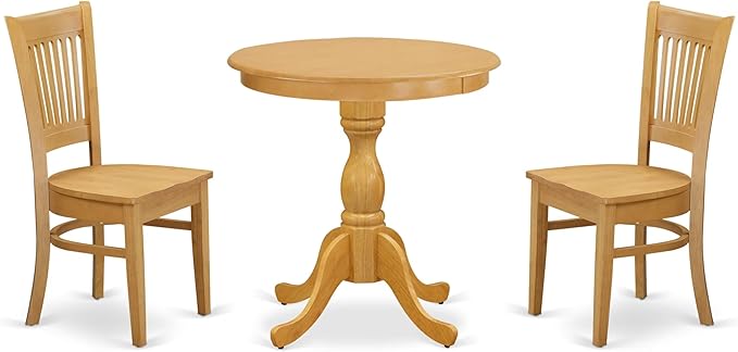 East West Furniture ESVA3-OAK-W 3 Piece Modern Dining Table Set Contains a by EastWestFurniture