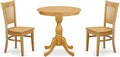 East West Furniture ESVA3-OAK-W 3 Piece Modern Dining Table Set Contains a by EastWestFurniture