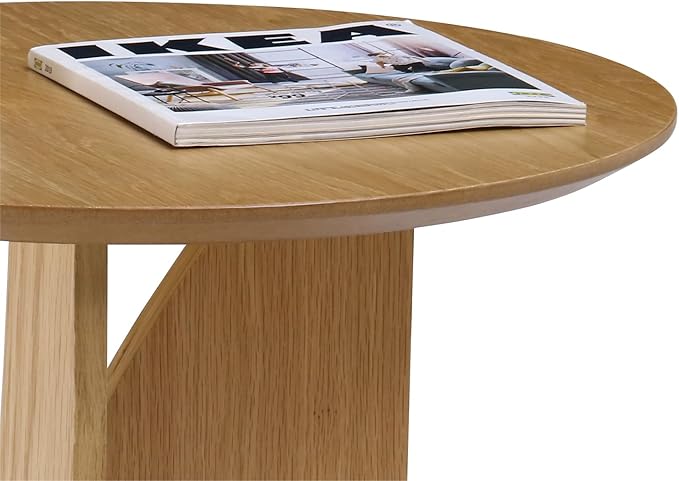 Get Set Style Round End Table Accent Side Table Circle Wood Corner Table Small - Image 4
