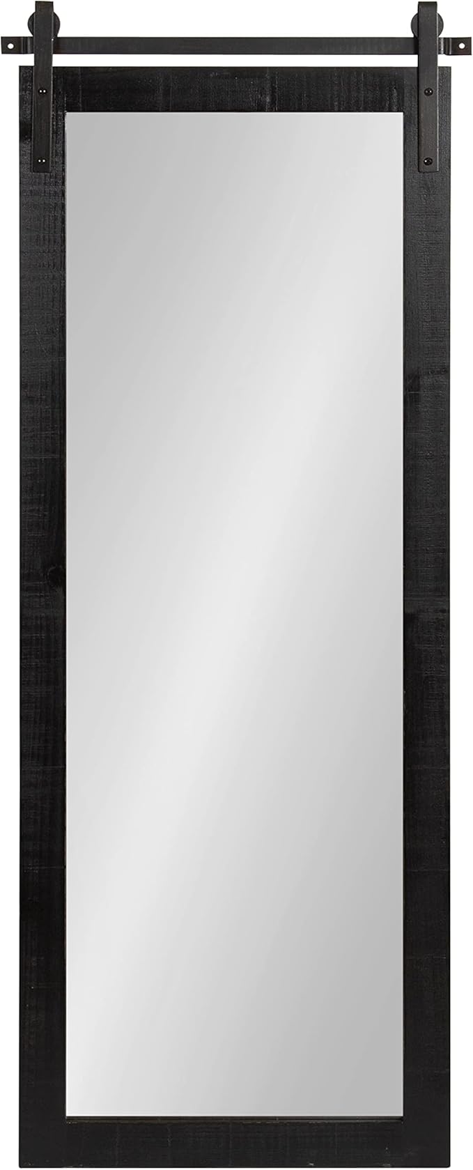 Kate and Laurel Cates Farmhouse Wood Framed Panel Wall Mirror; 18 x 50; Black; - Image 5