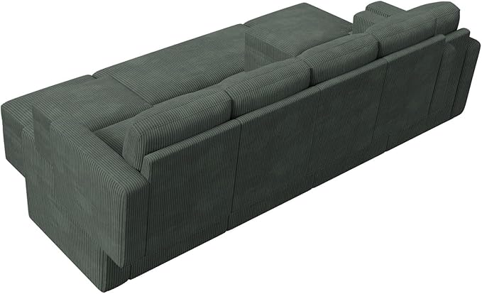 HONBAY Modular Sectional Sleeper Sofa Bed, Corduroy Pull Out Couch - Image 8