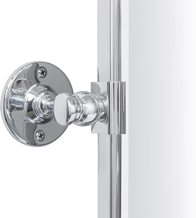 TEHOME 27 x 35'' Farmhouse Chrome Metal Framed Pivot Rectangle Bathroom Mirror - Image 3