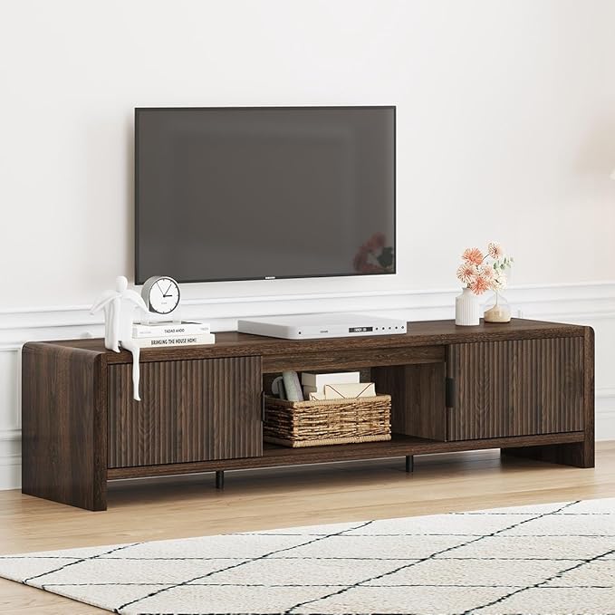 FATORRI TV Stand for 75/65/55 Inch TVs, Mid Century Modern Entertainment Center - Image 7