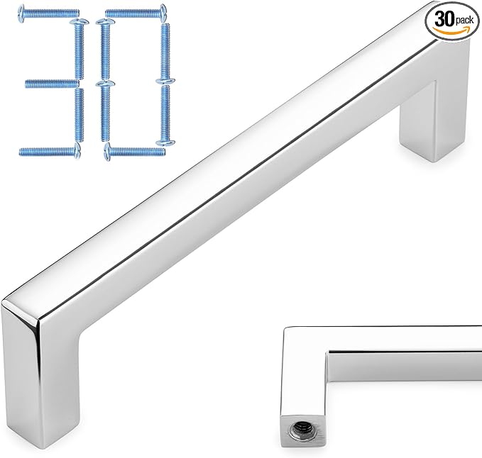 KOOFIZO 30-Pack Solid Square Bar Cabinet Handle by Koofizo