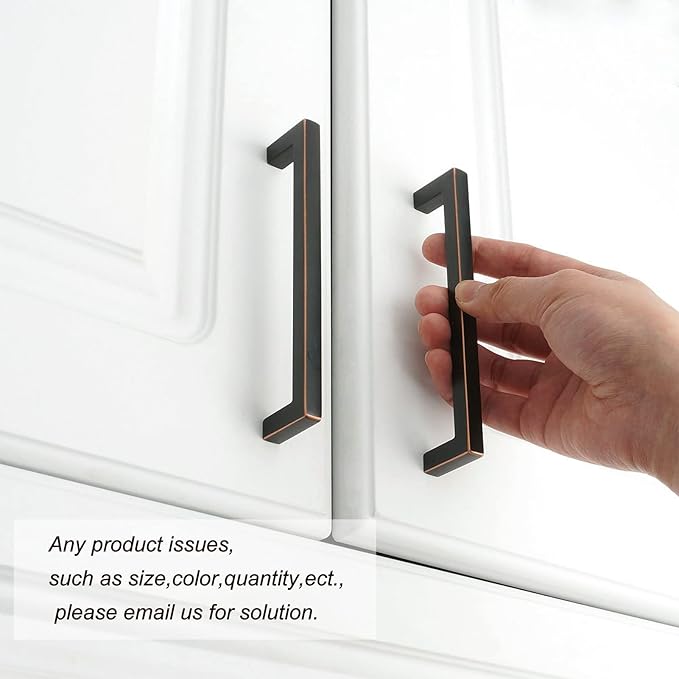 KOOFIZO Solid Square Bronze Kitchen Cabinet Handles Oil Rubbed Bronze Cabinet - Image 3