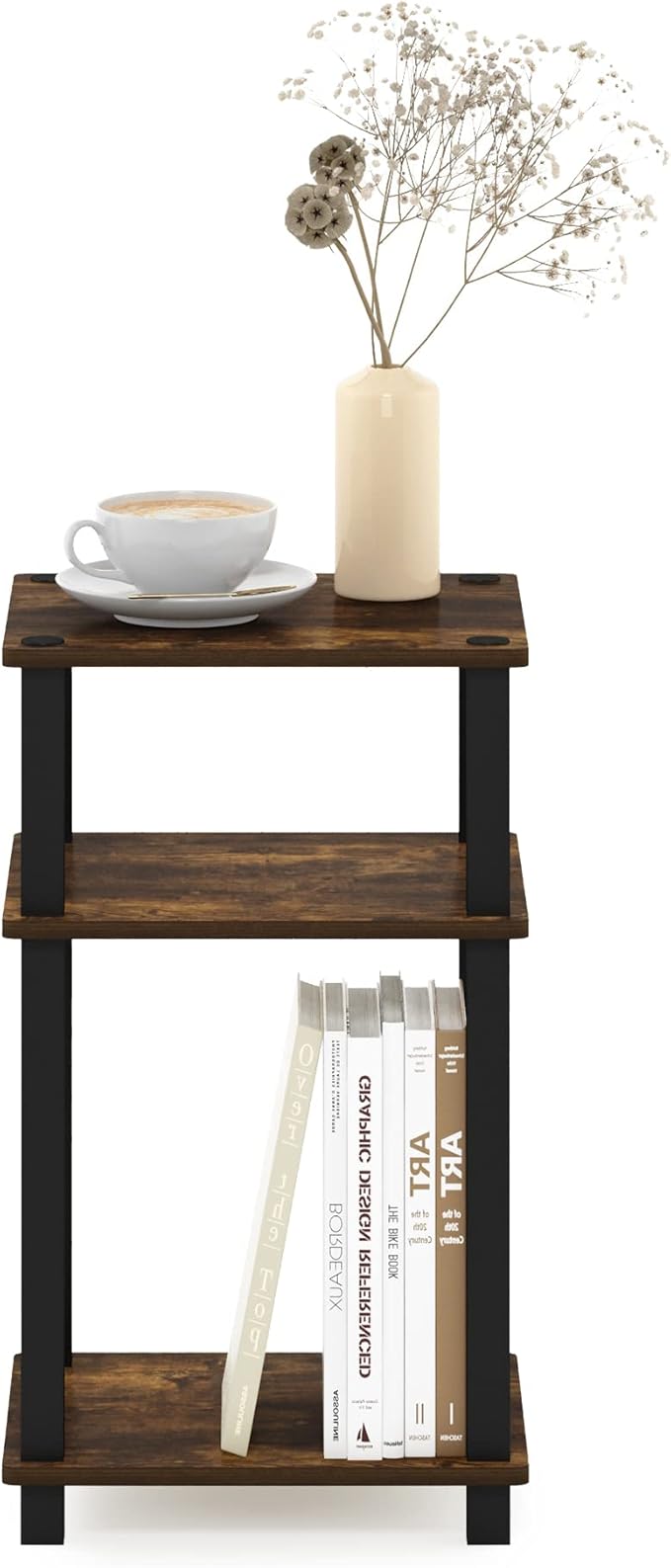 Furinno Just 3-Tier Turn-N-Tube End Table/Night Stand/Bedside Table, Amber - Image 4