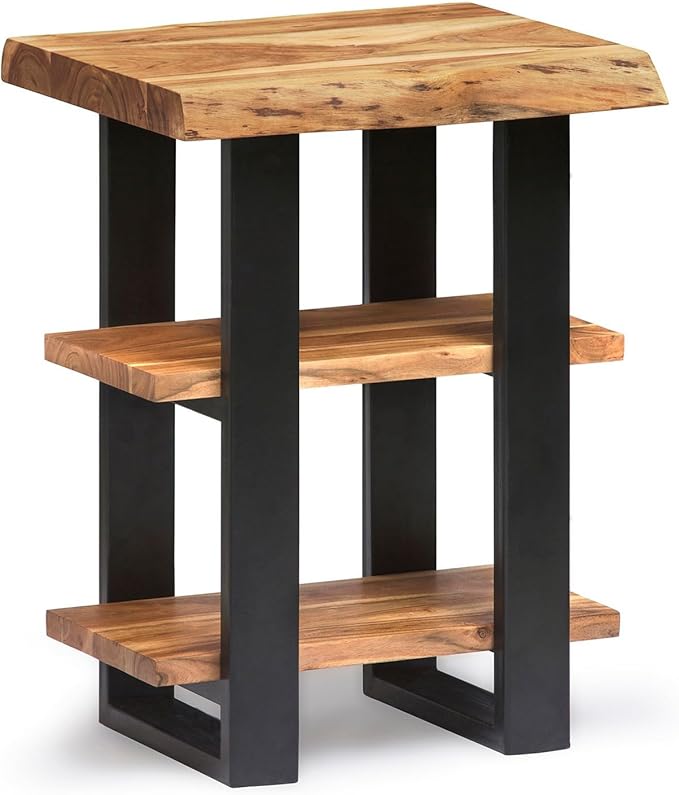 Alaterre Furniture Alpine Natural Live Edge Acacia Wood End Table by AlaterreFurniture