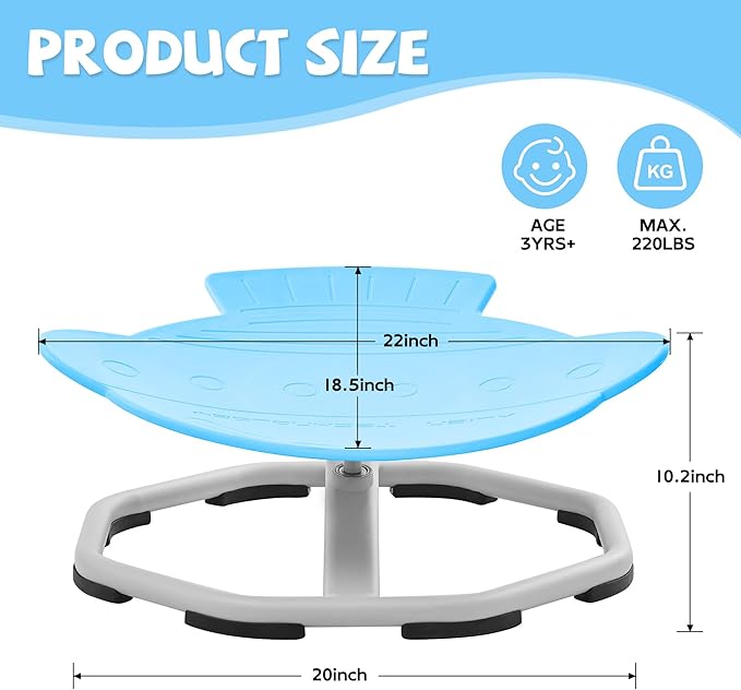 Spinning Chair for Autistic Kids, Non-Slip Sensory Spinning Chair, Sit and Spin - Image 2