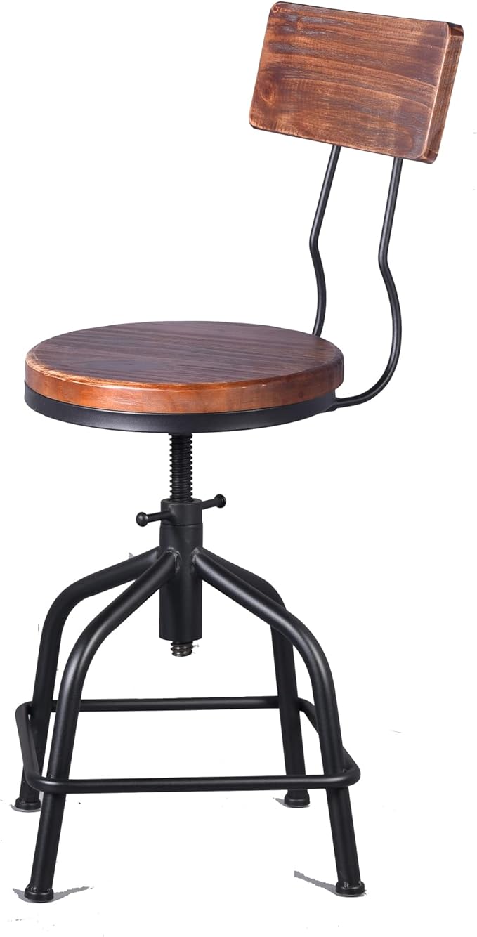 Topower Farmhouse Kitchen Stool, Industrial Counter Stool, Kitchen Deco Round - Image 3