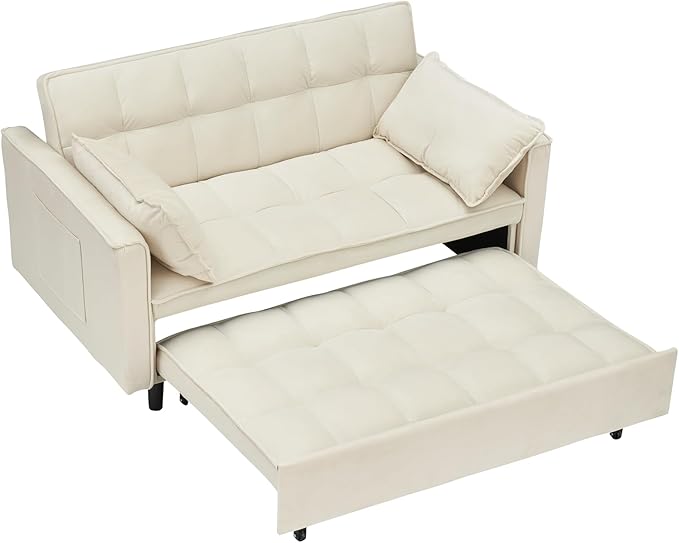 Ball & Cast Convertible Sofa Bed, Loveseat Sleeper Sofa W/Pull-Out Bed&2 Pillows - Image 10