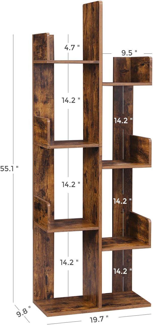 VASAGLE Bookcase, Tree-Shaped Bookshelf - Image 3
