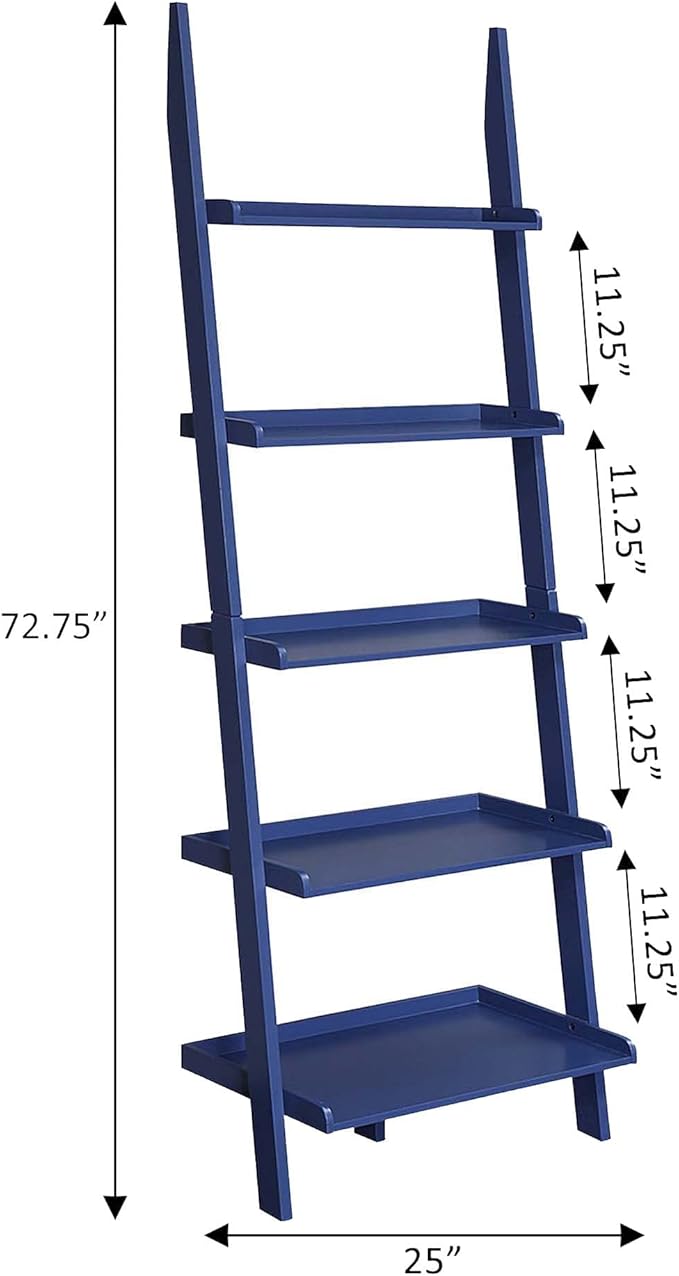Convenience Concepts American Heritage Bookshelf Ladder, Cobalt Blue - Image 9