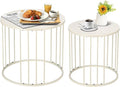 SUNNYPARK Outdoor Side Table Set of 2, Metal Circle Accent End Tables by SUNNYPARK