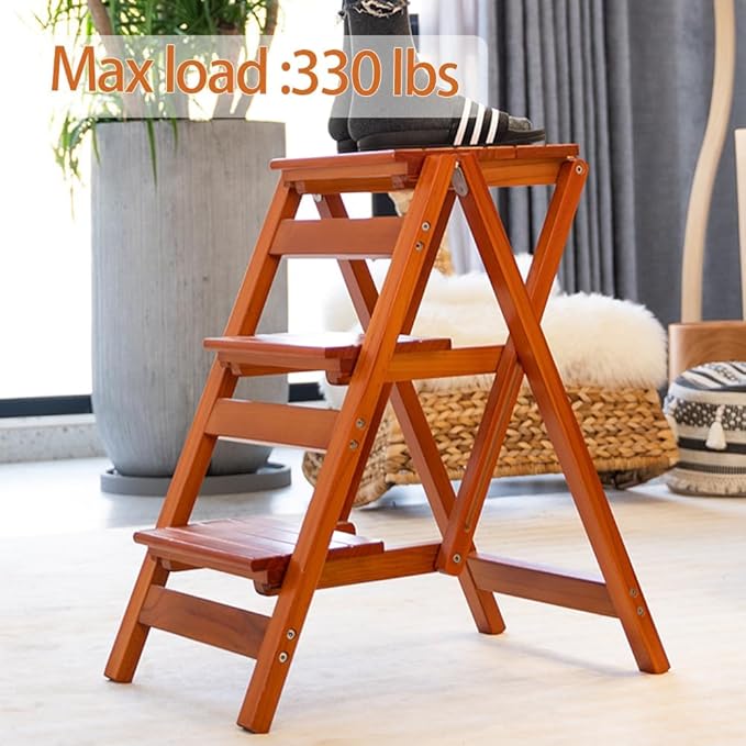 Wooden Step Stool for Adults/Folding stools Wood Step Ladder/Lightweight Step - Image 3