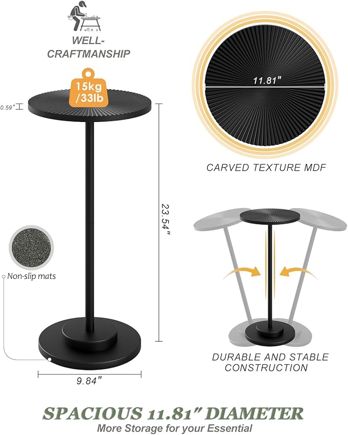Round Side Table, Small Drink Table - Image 2