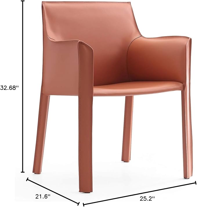 Manhattan Comfort Vogue Modern Faux Leather Dining Chairs, Metal Frame - Image 7