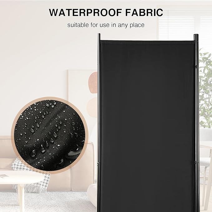 Room Divider 6-Panel Privacy Screen, Portable Screen Steel Frame - Image 6